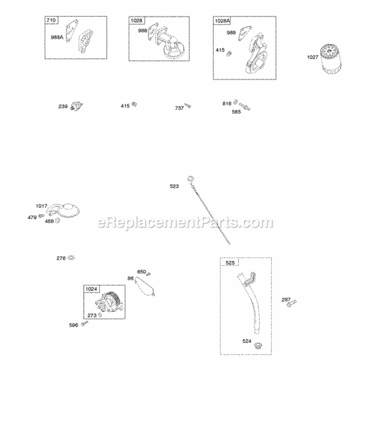 Lubrication Diagram and Parts List for 295346-0119-B1  Briggs and Stratton Engine